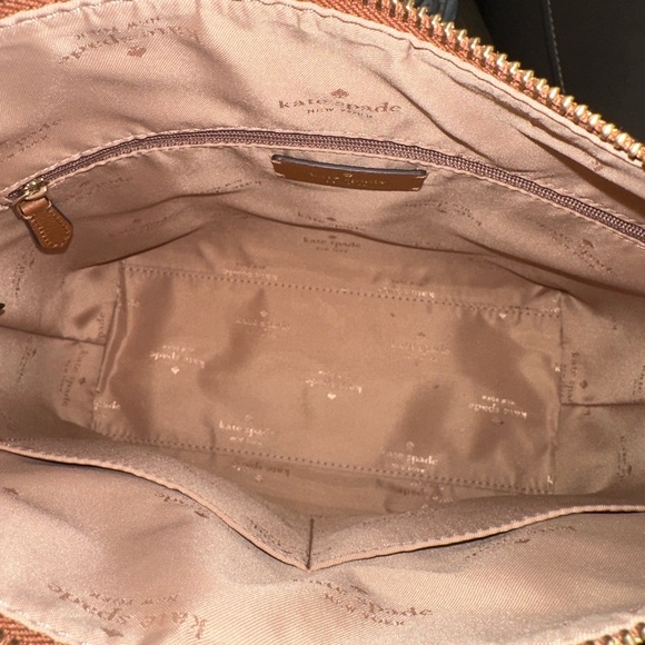 Kate Spade bucket purse with 2 front pockets. Tan leather. New W/O tags - Picture 4 of 14